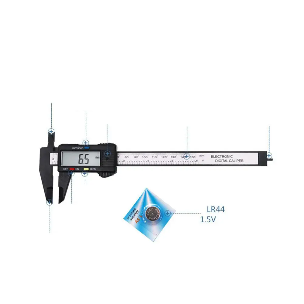1 шт. 150 мм Мини ЖК цифровой электронный вернисный Калибр серебряного цвета микрометр измерительный инструмент линейка