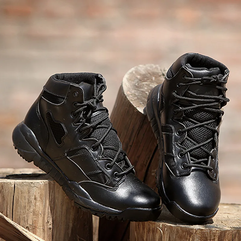 

Men's Summer Combat Boots Breathable Army Desert Boots  Special Forces Boots  Male Ankle Boots Genuine Leather Shoes For Sale