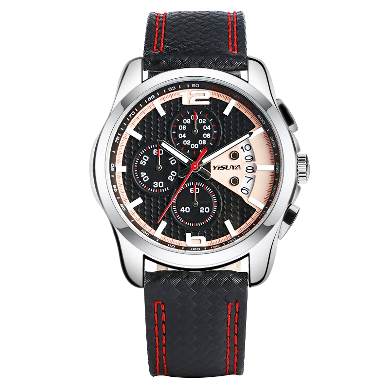 

Men Calender Watch Male Quartz Pilot Quartz Outdoor Genuine Leather Band Fashion Date Wrist Watch