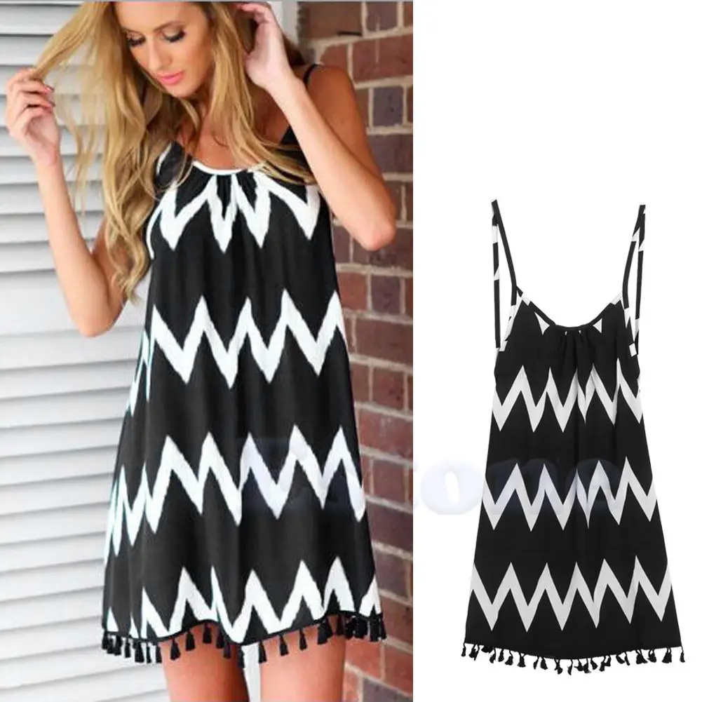 

1 pc High Quality Summer Women's Sexy Fashion Sleeveless Party Summer Beach Spaghetti Strap Short Mini Dress
