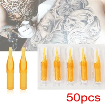 

50pcs Disposable Professional Tattoo Needles Tips For Tattoo Pen Machine Mixed Size Transparent Flat Round Tattoo Tips