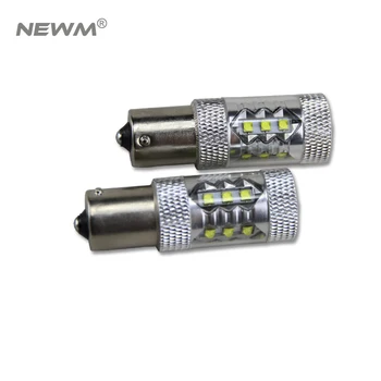 

2x 1156/BA15S/BAU15S/BAY15S/P21W P21/5W PY21W S25 Car Led Light 80W Brake Tail Turn Signal Light Bulb 12V 24V White 6000K