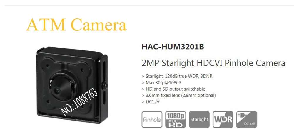 

In Stock dahua Free Shipping CCTV Mini Camera ATM Camera 2MP Starlight HDCVI Camera without Logo HAC-HUM3201B