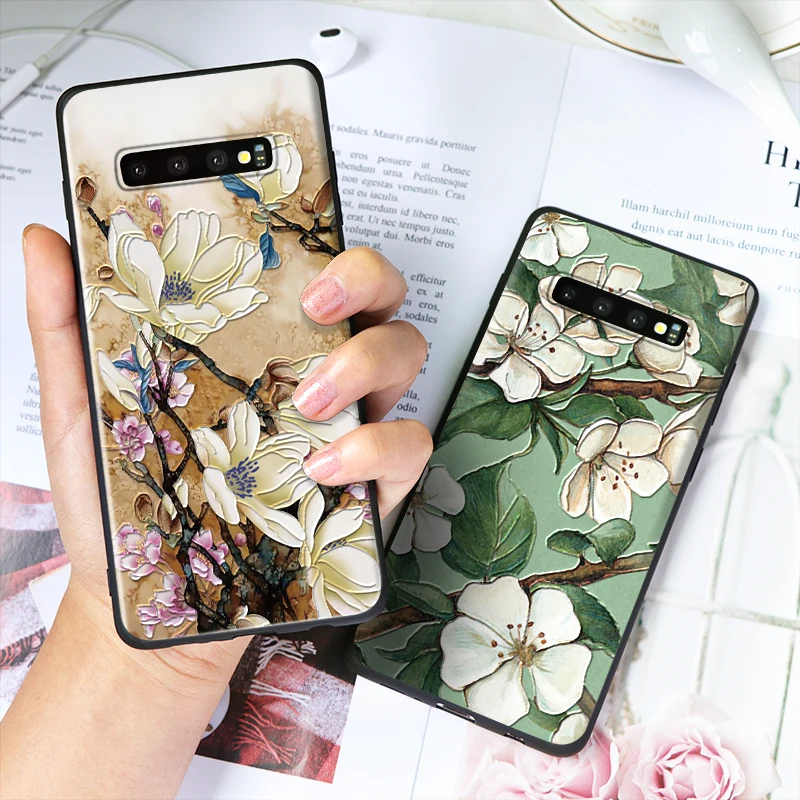 

3D Emboss Floral Coque For Samsung Galaxy S9 S10 Plus S10e M30 M20 J2 J3 J5 J7 Prime J4 J6 Plus J8 2018 2016 G530 Soft TPU Case