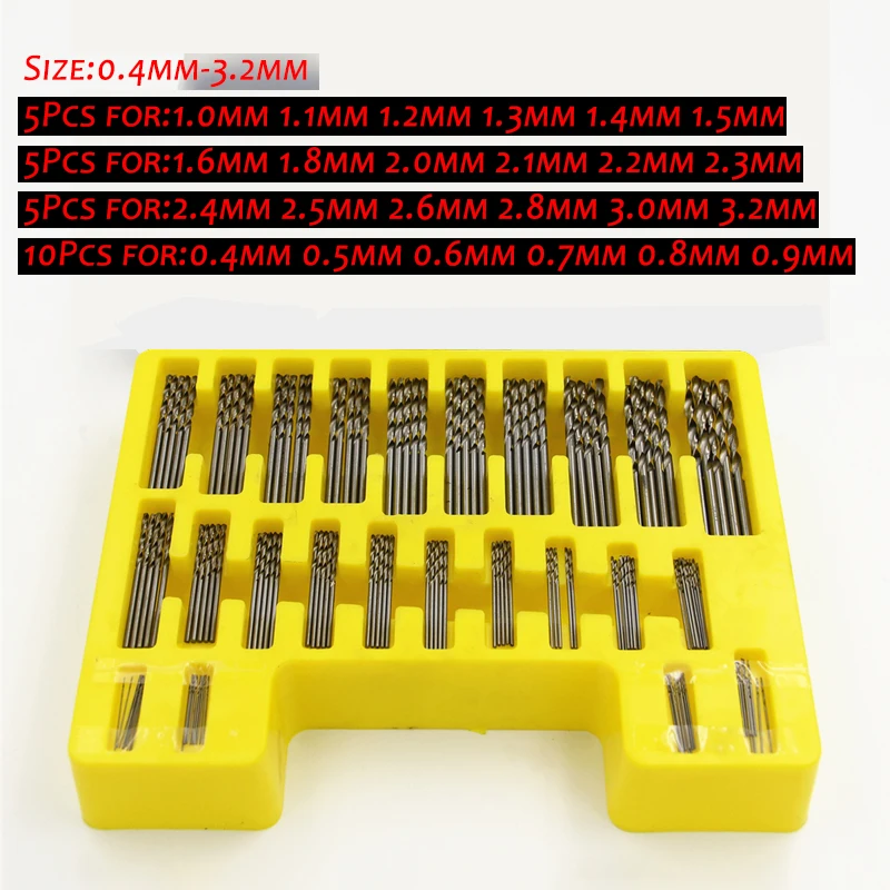 

HSS 150Pcs 0.4mm-3.2mm mini micro power twist drill set mini small precision drill hand crafts accessories set free shipping