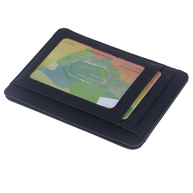 Мужской тонкий кошелек с RFID блокировкой бумажник из натуральной кожи передним