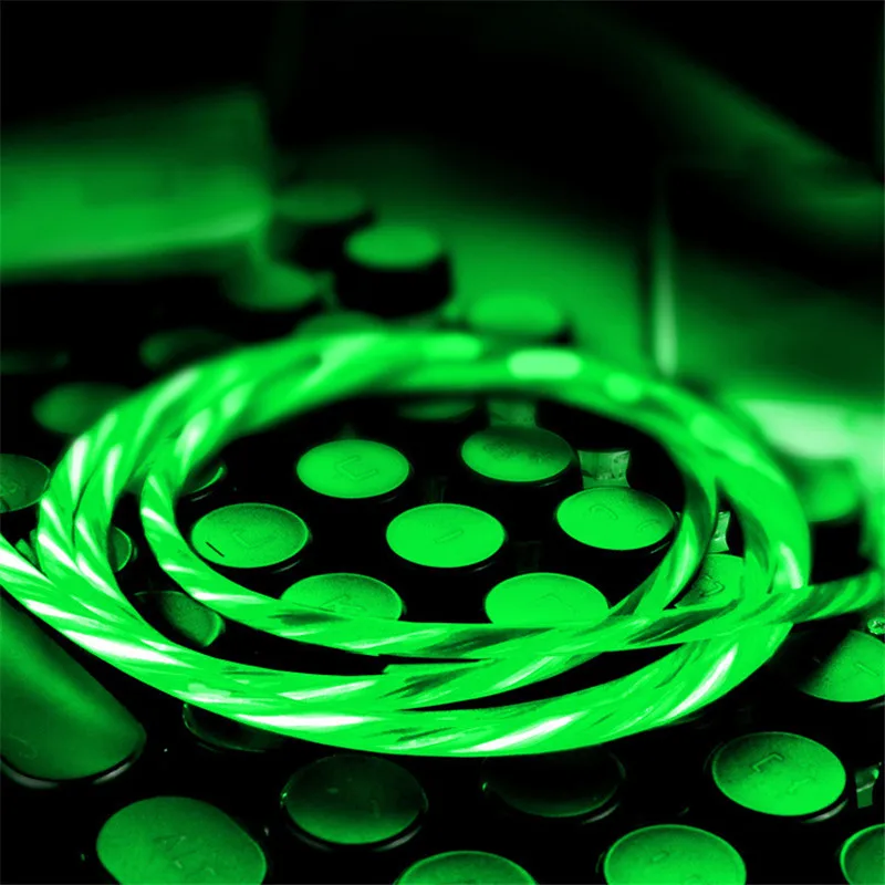 

For Samsung S9 S10 Note 9 A70 A50 A5 2017 LG G6 G7 G8 Thinq OnePlus 7 6 Charger LED Glow Flowing luminous Data USB Type C Cable