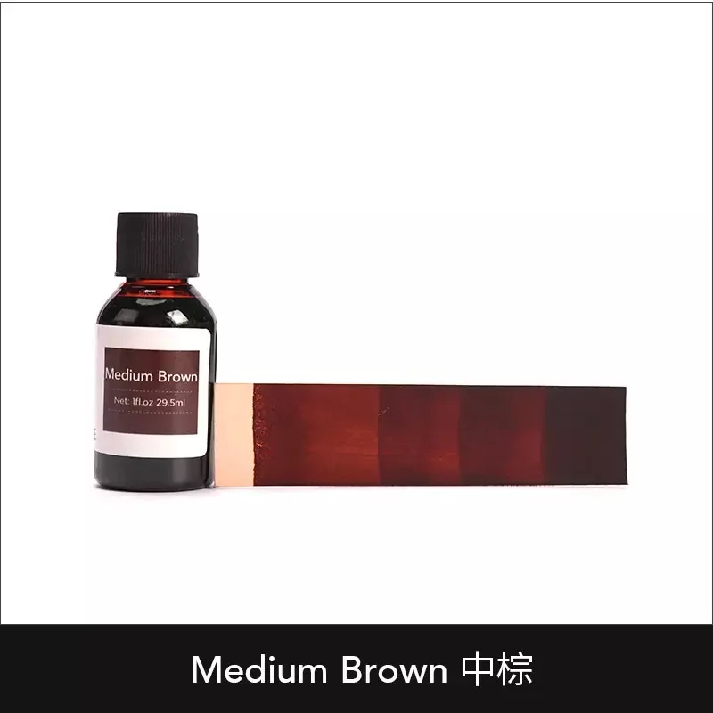 30 мл 28 цветов кожа алкоголь краситель пигмент прохладный цвет серии для кожи DIY - Цвет: MEDIUM BROWN