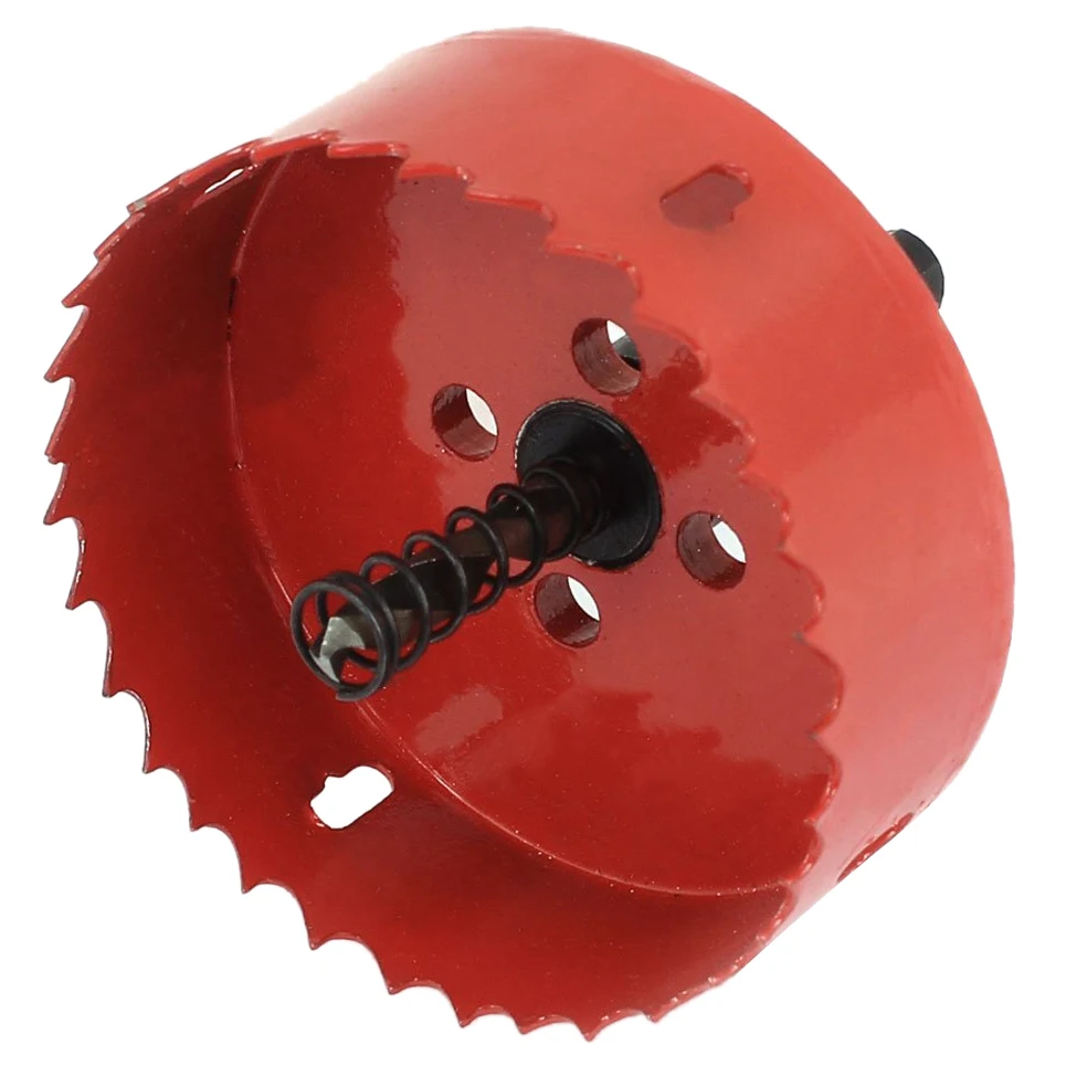 

80mm Cutting Dia 30mm Depth Twist Drill Bit Metal Hole Saw Cutter Red+Black