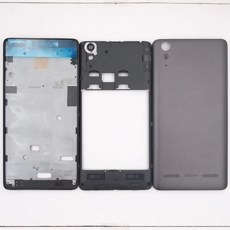 

BaanSam New Screen Front Fram Middle Frame Battery Back Cover For Lenovo K3 A6010 Housing Case With Speaker+Power Volume Button
