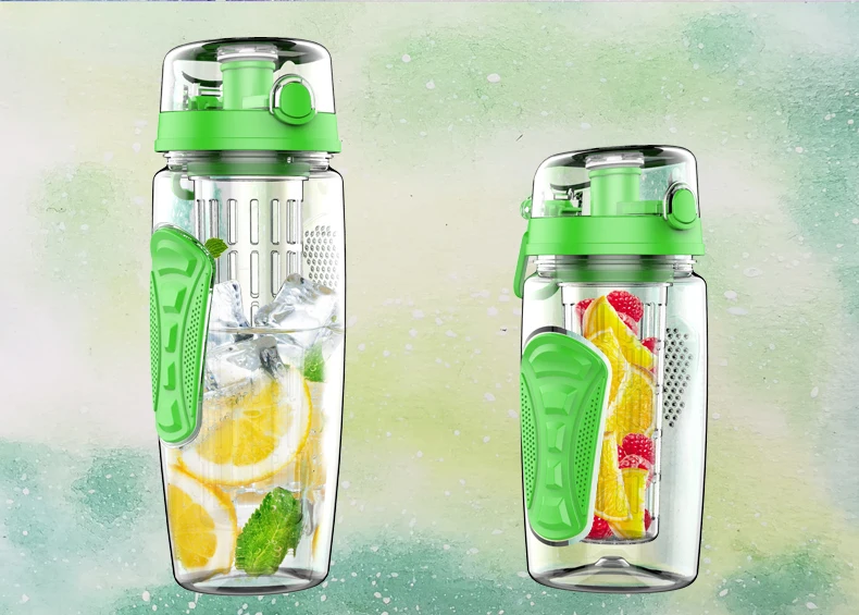 1000ml Portable Fruit Infuser Juice Shaker Water Bottle Tritan Sports Hiking Lemon Water Bottle Kids Plastic Drinkware Bottles