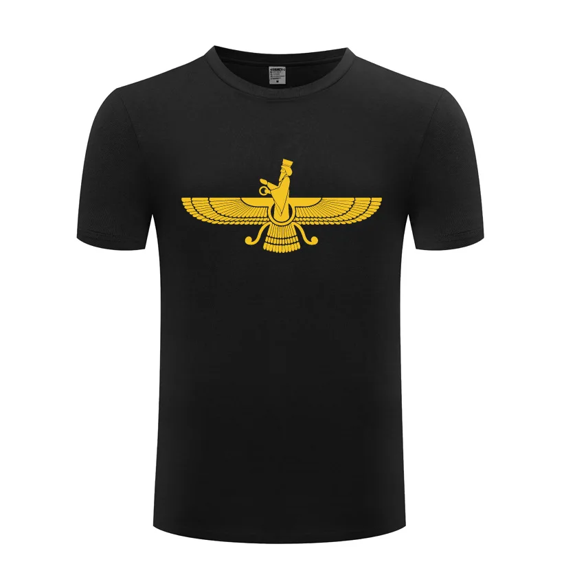 

Farvahar Iran Persia Symbol Iranian Persian Zoroastrian T Shirts Men Short Sleeve O Neck Cotton Man T-Shirt Cool Funny Top Tee