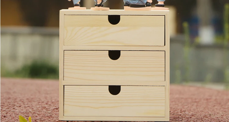 3-х слойные, деревянная коробка для хранения настольные деревянные косметический шкаф для хранения с многослойным покрытием с выдвижными ящиками офисный стол Хранение Ящик для хранения