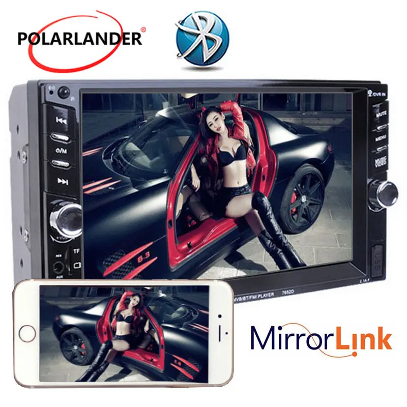 

2Din HD Mirror For Android Phone Car Radio Bluetooth Rearview Camera MP5 Player 6.6"Touch Screen 12Language Mirror Link Screen
