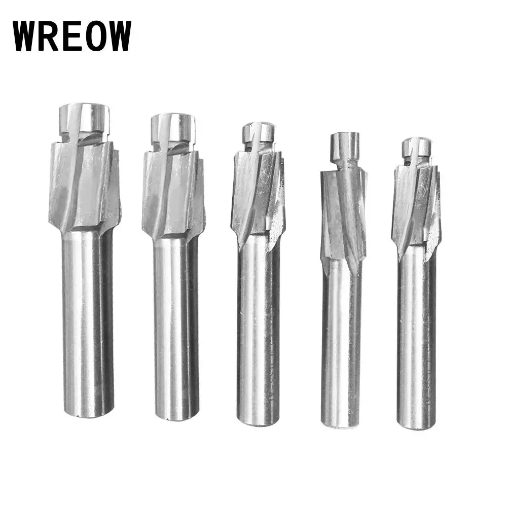 5pcs 4 Flute HSS Countersink End Mill Countersink AL Cutter Pilot Slot