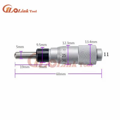 Серебряный диапазон 0-13 мм круглый игольчатый Тип измерительный инструмент рифленая Регулировочная головка микрометра измерения - Цвет: 0-13mm  NO.11