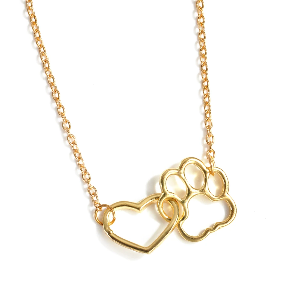 

Yanqueens Cute Pets Footprints Paw Heart Chain Pendant Necklace Necklaces & Pendants Jewelry for Women necklace