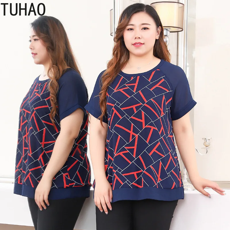 

TUHAO 2019 Summer Middle Age Women Plus Size 10XL 9XL 8XL Blouses Elegant Women Large Size Blouse Tops Shirts Blouses Woman MS07