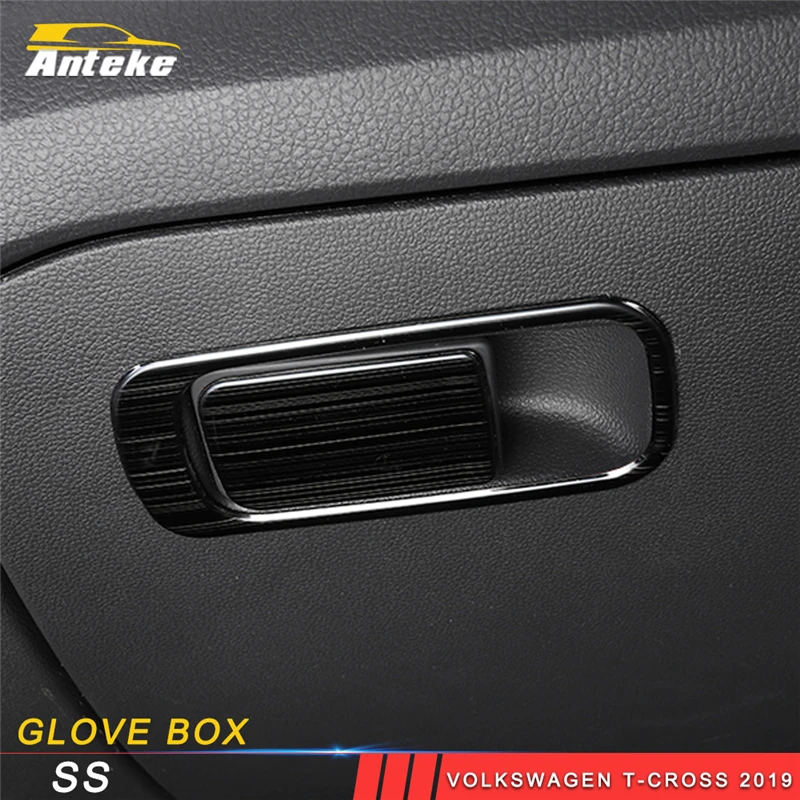 

ANTEKE for Volkswagen T-CROSS 2019 Car Styling Glove Storage Box Handle Cover Trim Frame Sticker Interior Accessories