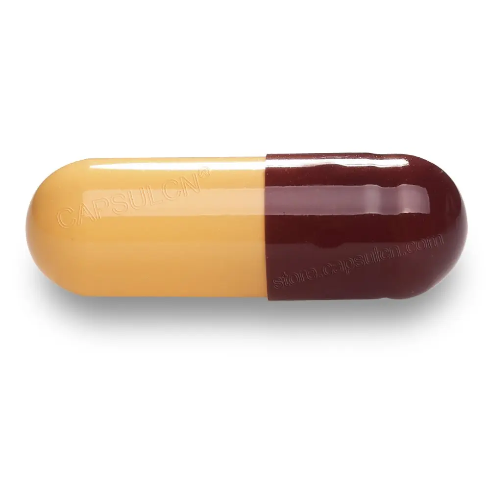

5000 pcs /carton Brown red &Yellow Empty Gelatin Capsules Joined Capsules Size #00 For Capsule Filler Machine