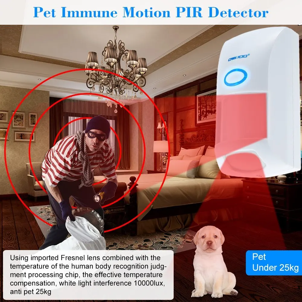 Проводной 25 кг Pet Immune двойной инфракрасный PIR датчик для системы домашней сигнализации инфракрасный датчик движения работает со всеми панелями сигнализации