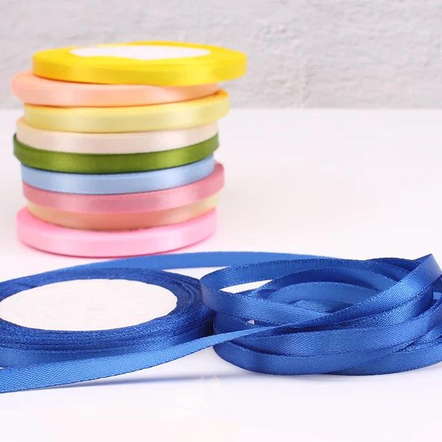 25 Yards roll 6mm Ribbons Multicolor Solid Color Satin Ribbons Wedding Decorative Gift Box Wrapping (25 Yards/roll) 6mm Ribbons Multicolor Solid Color Satin Ribbons Wedding Decorative Gift Box Wrapping Belt DIY Crafts 22 Meters