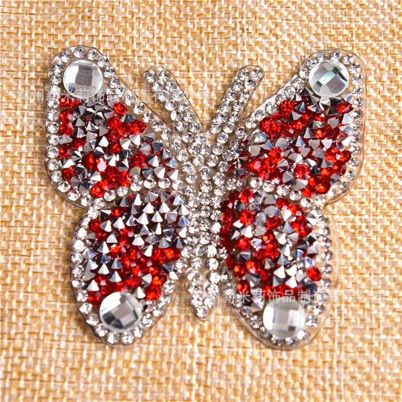 Блестящая вышивка бабочки пришить патчи для одежды Алмазные Стразы Черная Железная на палочке аппликация Джерси