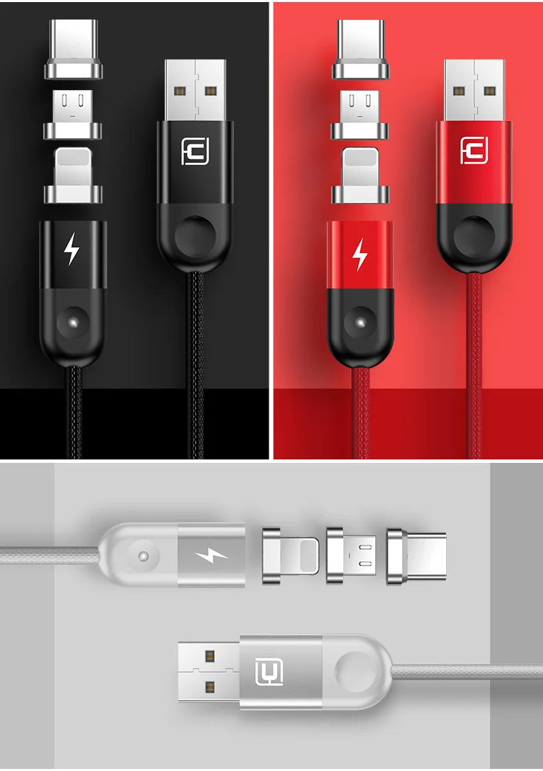 CAFELE, кабель для быстрой зарядки, usb type-C, светодиодный светильник, магнитное зарядное устройство USB для iPhone, samsung, huawei, Xiaomi, синхронизация данных