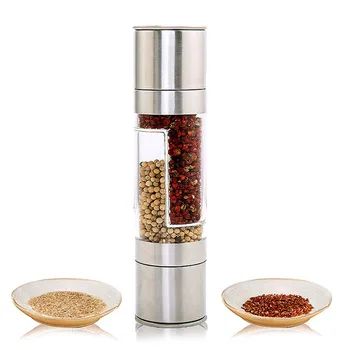 

Stainless Steel 2 in 1 Salt Pepper Grinder Dual Hand Spice Mill Kitchen Gadget Tool Store