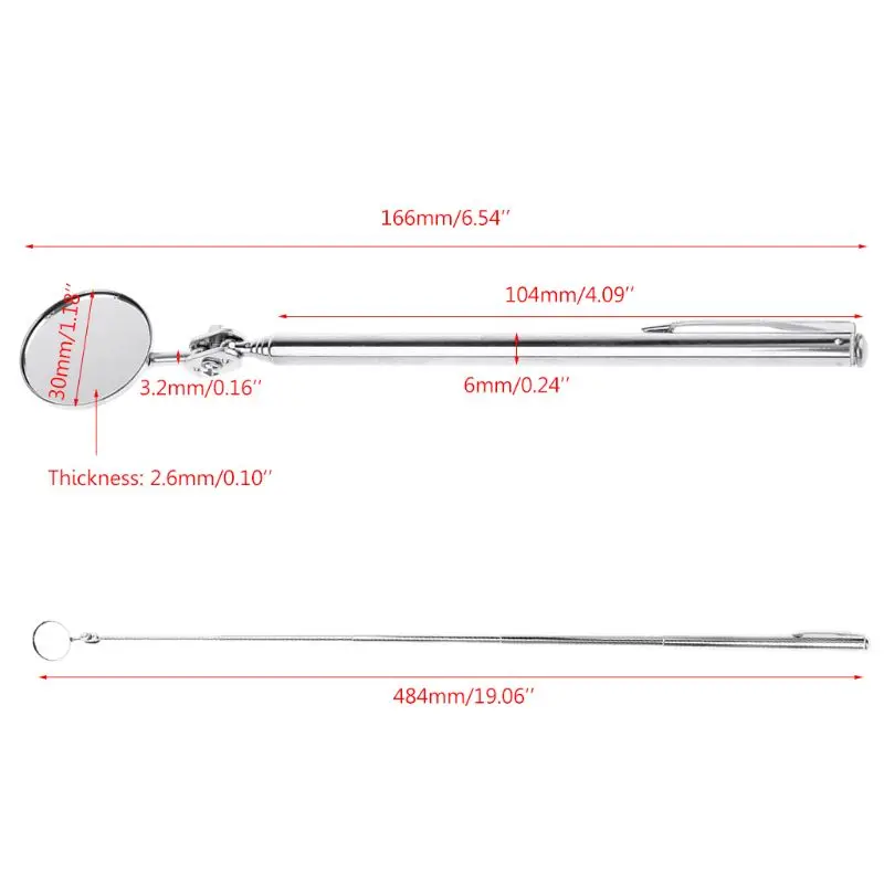 55 см телескопическое зеркало для осмотра автомобиля угол обзора инструмент для ремонта расширяется до 2" 55 см Универсальный