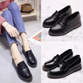 

Women's shoes new fashion college wind Harajuku small leather shoes wild England wind slope with comfortable single shoes.