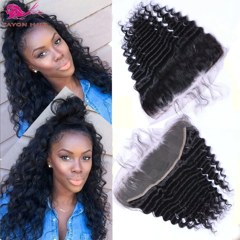 Brazilian Curly Lace frontals with baby hair customized lace frontal