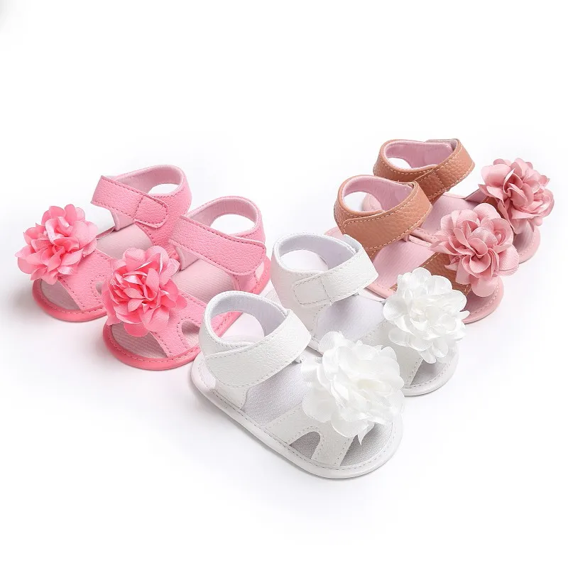 Сандалии для маленьких девочек; летняя детская обувь; хлопковые детские сандалии с цветами для новорожденных; летняя модная обувь для маленьких девочек;