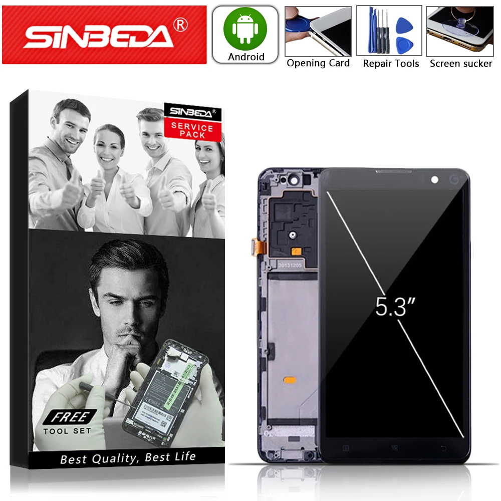 

5.3"Original Display For Lenovo S898 LCD Display Touch Screen with Frame Digitizer For Lenovo S898T Display Replacement For S898