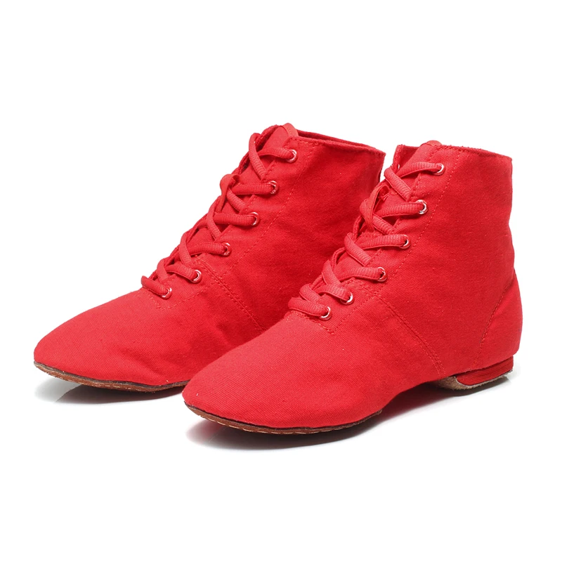 Women's Men's Jazz Dance Shoes Lace Up Boots Children's kids Jazz Sneaker Dance Shoes Canvas or Leather Jazz  Boots Wholesale