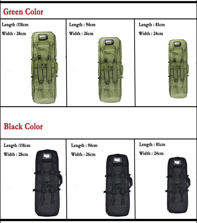 Arma de Caça Bolsa de Ombro Bolsa de Desporto ao ar Tático Airsoft Rifle Arma Holsters Quadrado Case Transportar Livre 81cm94cm118cm 2 High Quality Esporte e Lazer