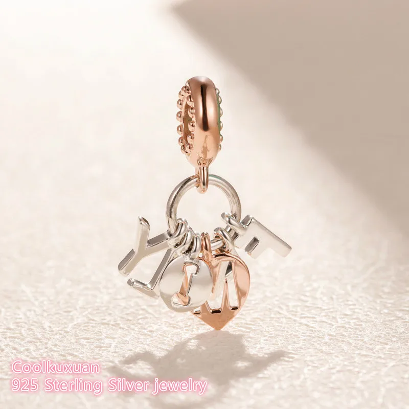 

2019 Mother's Day 100% 925 Sterling Silver Perfect Family Dangle Charm Rose gold beads Fits Original Brand bracelets Jewelry