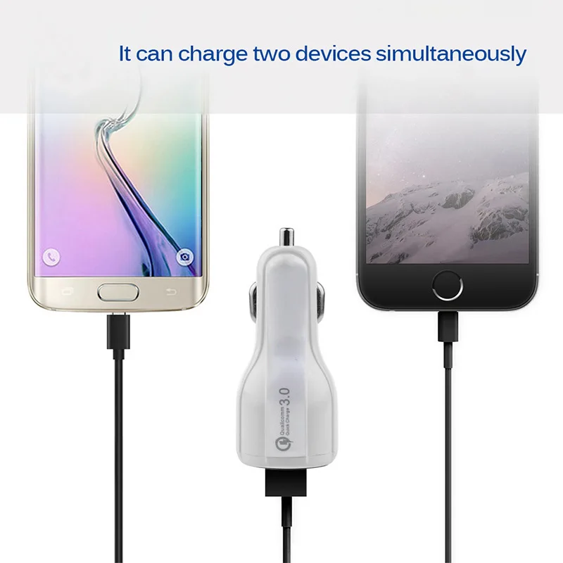 EYON Quick Charge 3,0 2 Порты авто зарядное устройство Адаптивное зарядное устройство для iPhone 7 6 S Plus SAMSUNG Note 8 S8 плюс S7 S6 Edge для HUAWEI P9 Honor 8