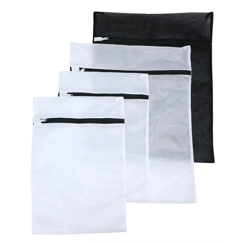 مجموعة من 4 أكياس الغسيل شبكة الغسيل تجفيف الناعم حقيبة الملابس ملابس الحماية التجفيف كيس أبيض وأسود لغسل آلة مجموعة من 4 أكياس الغسيل شبكة الغسيل تجفيف الناعم حقيبة الملابس ملابس الحماية التجفيف كيس أبيض وأسود لغسل آلة
