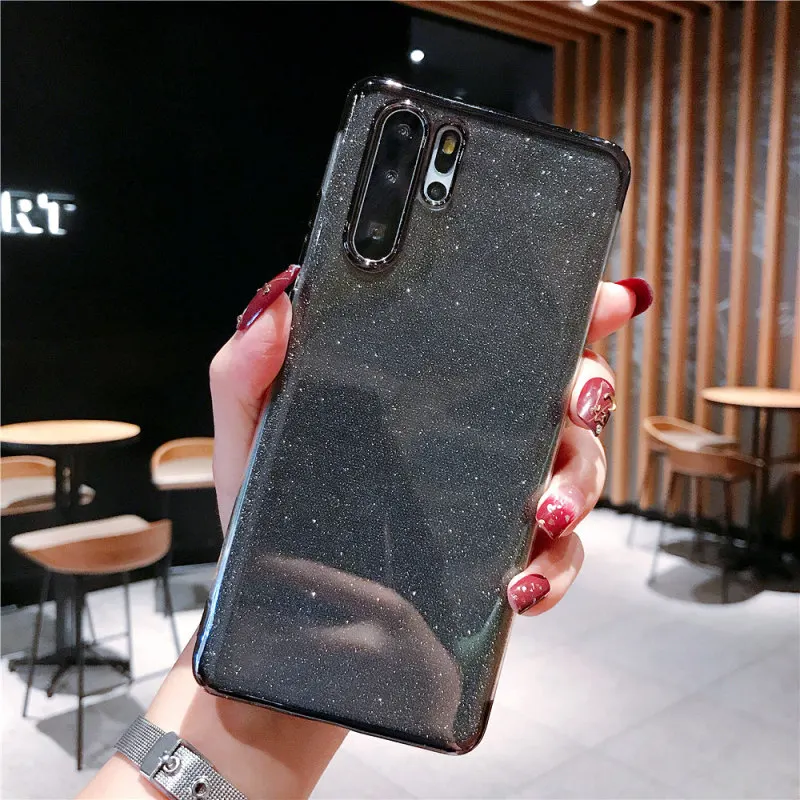 Роскошный блестящий чехол для телефона Huawei honor 7A 7X8 8X 8A Max 9 9i 10i 20i V 10 Lite 20 Pro Play Мягкий силиконовый чехол с блестками - Цвет: Black
