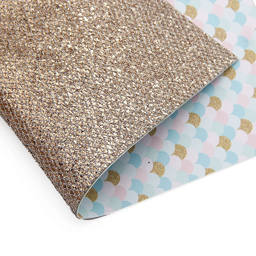 

David accessories 20*34cm Fish scales faux artificial Synthetic leather fabric hair bow diy decoration crafts 1piece,1Yc3625