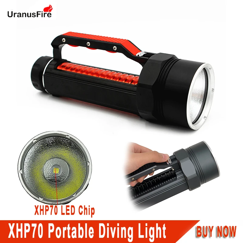 Светодиодный фонарик для дайвинга Uranusfire XHP70 переносной тактический фонарь 32650 лм