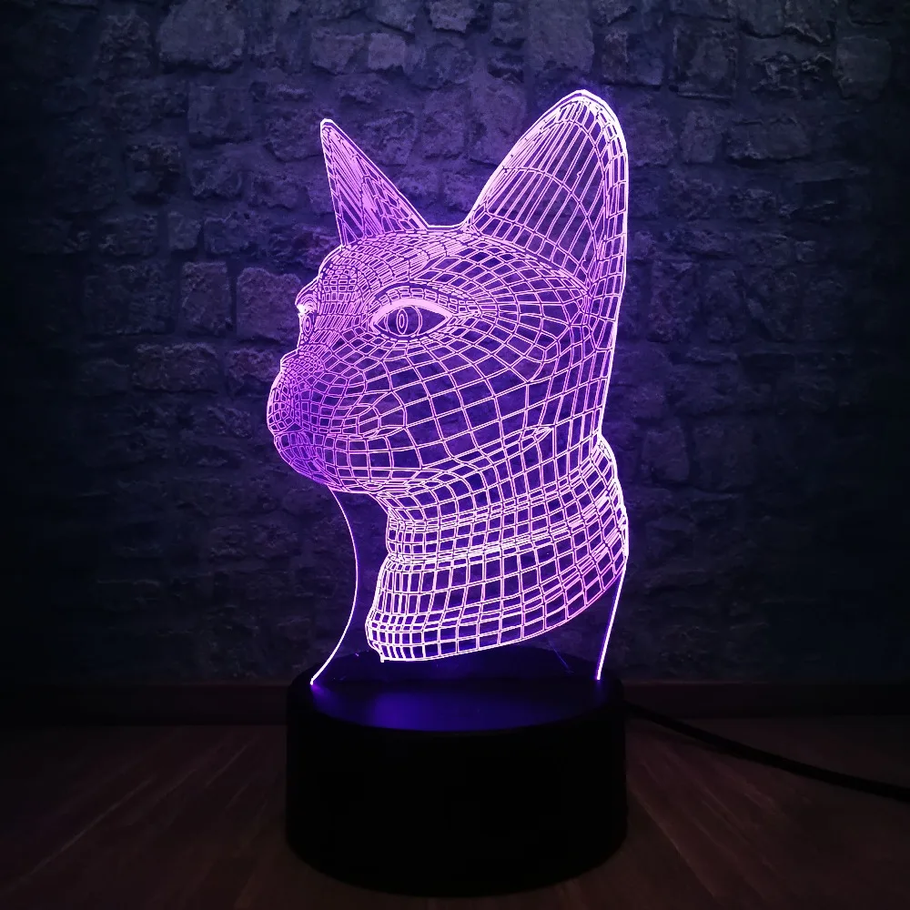 Beckoning Cat настольная лампа для дома меняющая цвета 3D светодиодный ночник
