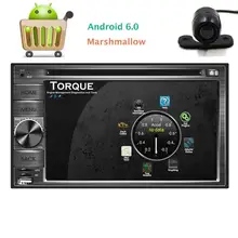 Free Backup Camera+Android 6.0 Car Stereo Double 2 Din Capacitive Screen Car DVD Player In Dash din GPS Navigation WiFi FM Radio