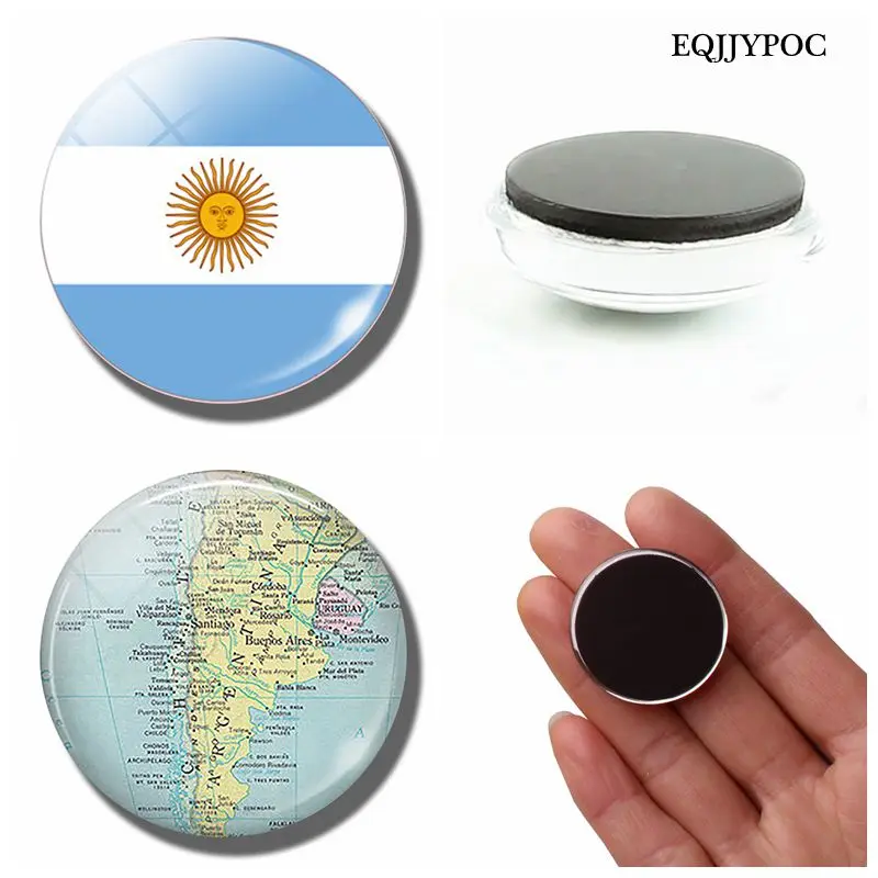 

The Republic of Argentina Flag 30MM Fridge Magnet Argentina Map Glass Cabochon Magnetic Refrigerator Stickers Holder Home Decor