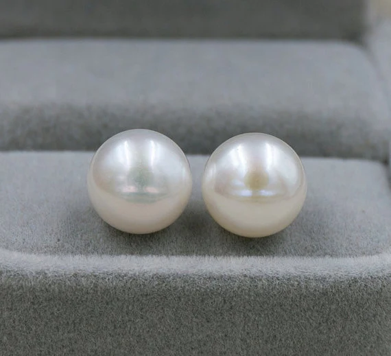 

Charming Pearl Earrings,White AAA 10MM Genuine Freshwater Pearl S925 Sterling Silvers Stud Earrings,Wedding Birthday Woman Gift