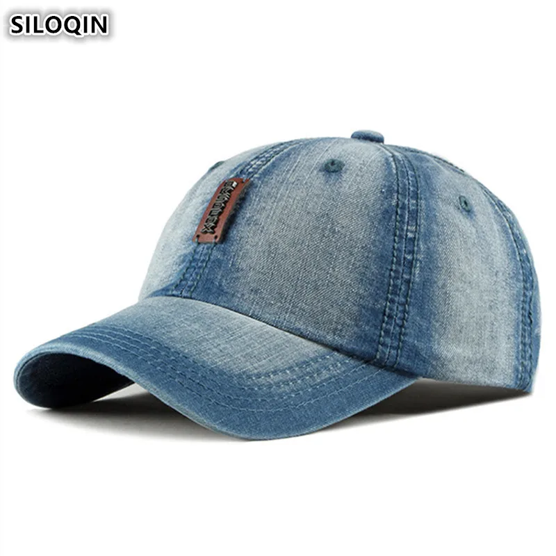 

SILOQIN Washed Denim Hat Adjustable Size Men's Baseball Caps 2019 New Women's Ponytail Fashion Cowboy Hats Snapback Cap Unisex