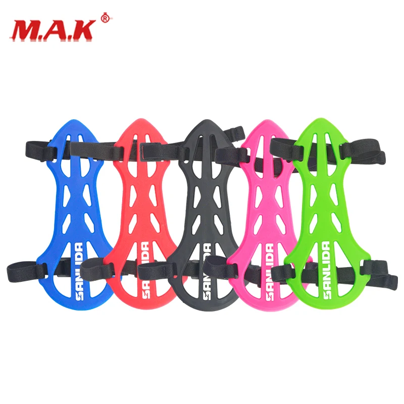 

5 Colors 14.3 x 6.5 cm Archery Safety Protection in Soft Rubber Safe Arm Guards for Recurve Bow Archery Hunting Accessories