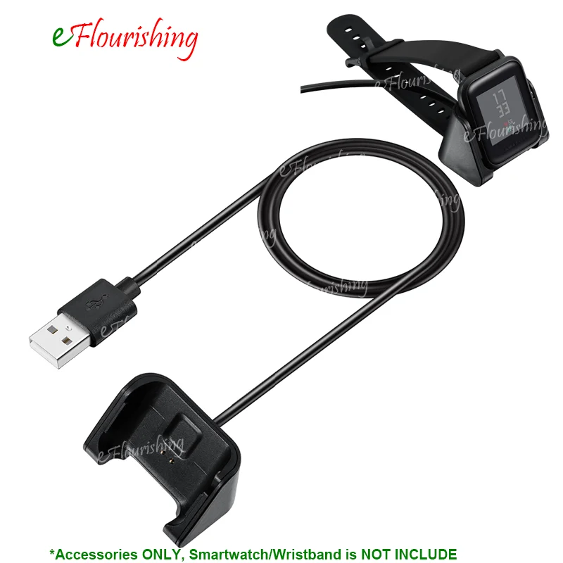 

USB Charging Cable For Xiaomi Huami Amazfit Bip BIT PACE Lite Youth A1608 Smartwatch Accessories USB Station Dock Charger-@