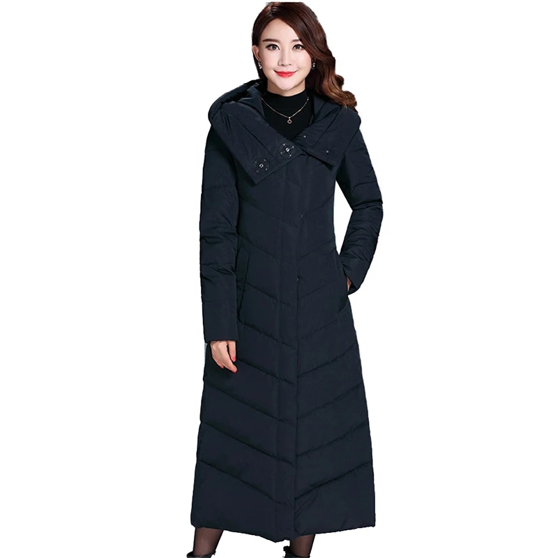 

2019 Winter Down Jacket Women White duck down Coat Thick Warm Hooded Tops Plus size Female Slim Lengthen Down Coats IOQRCJV N335